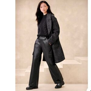 Banana Republic Black Vegan Leather Cargo Pants